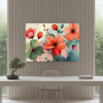 Vibrant Abstract Floral Canvas Print #26
