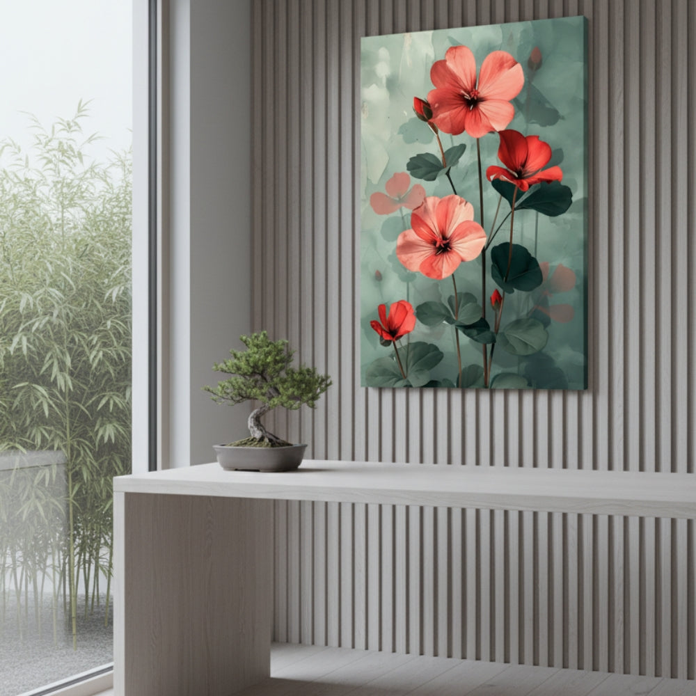 Vibrant Abstract Floral Canvas Print #29