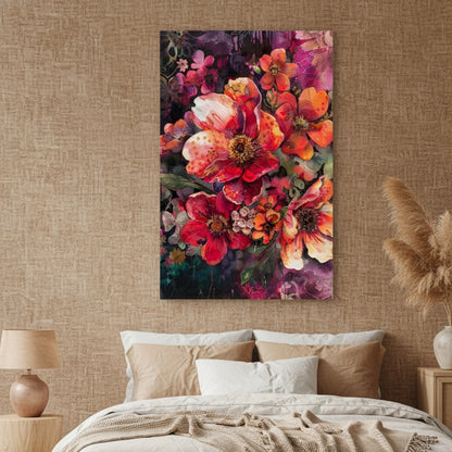 Vibrant Abstract Floral Canvas Print #24