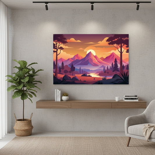 Modern Mountain Landscape Canvas Art
