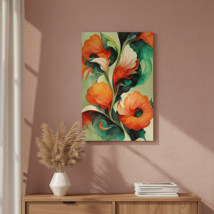 Vibrant Abstract Floral Canvas Print #35