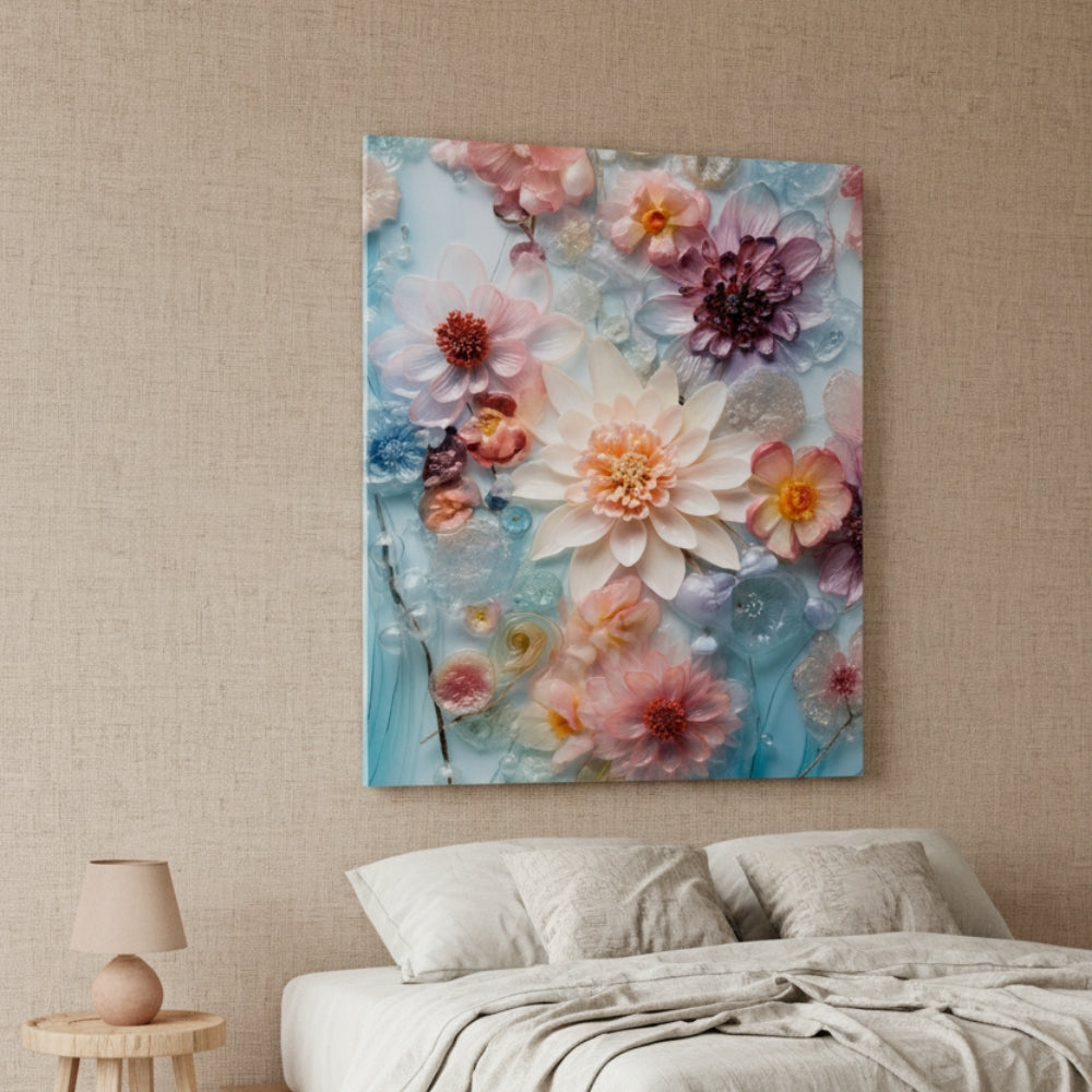 Vibrant Abstract Floral Canvas Print #44