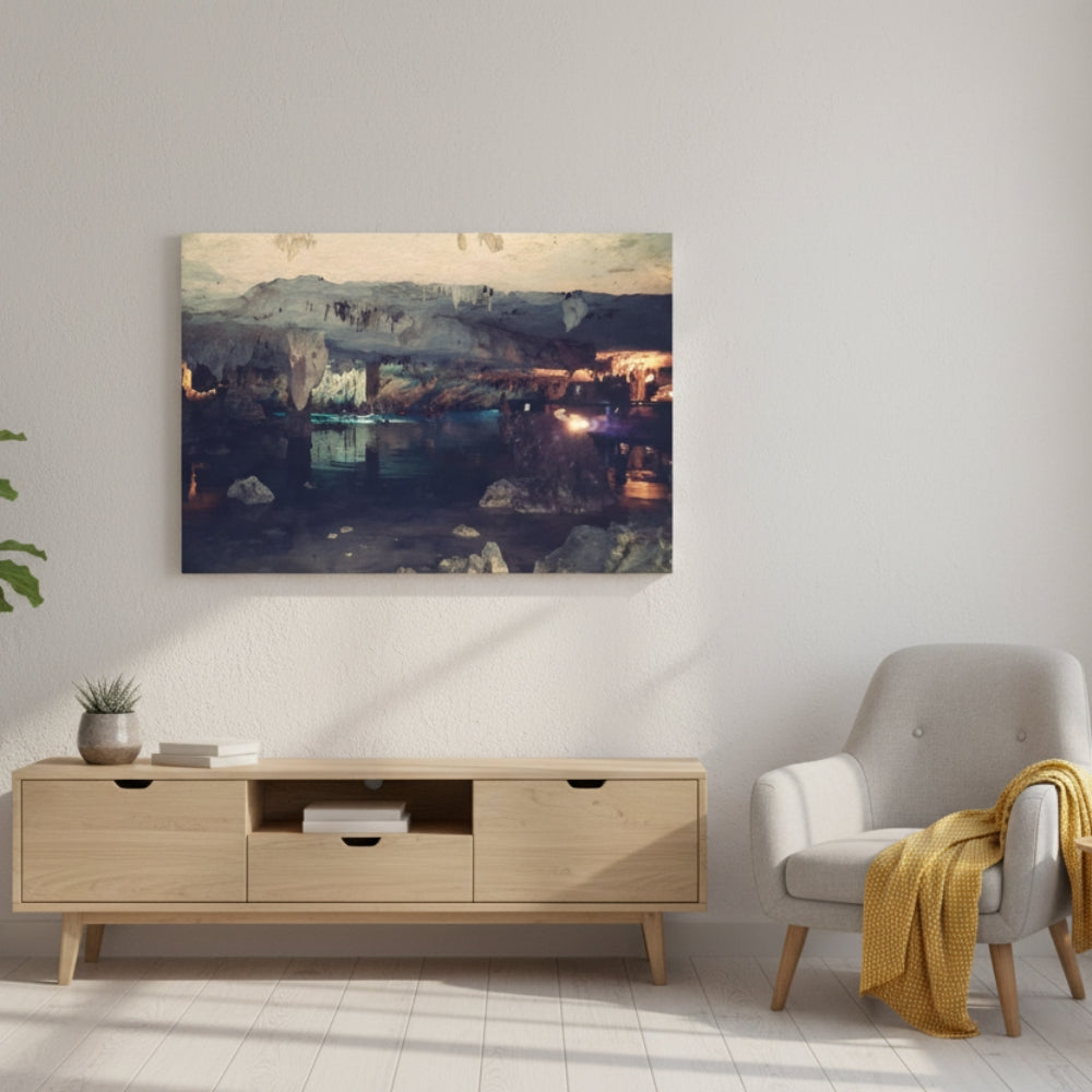 Mysterious Cave Lake Canvas Print