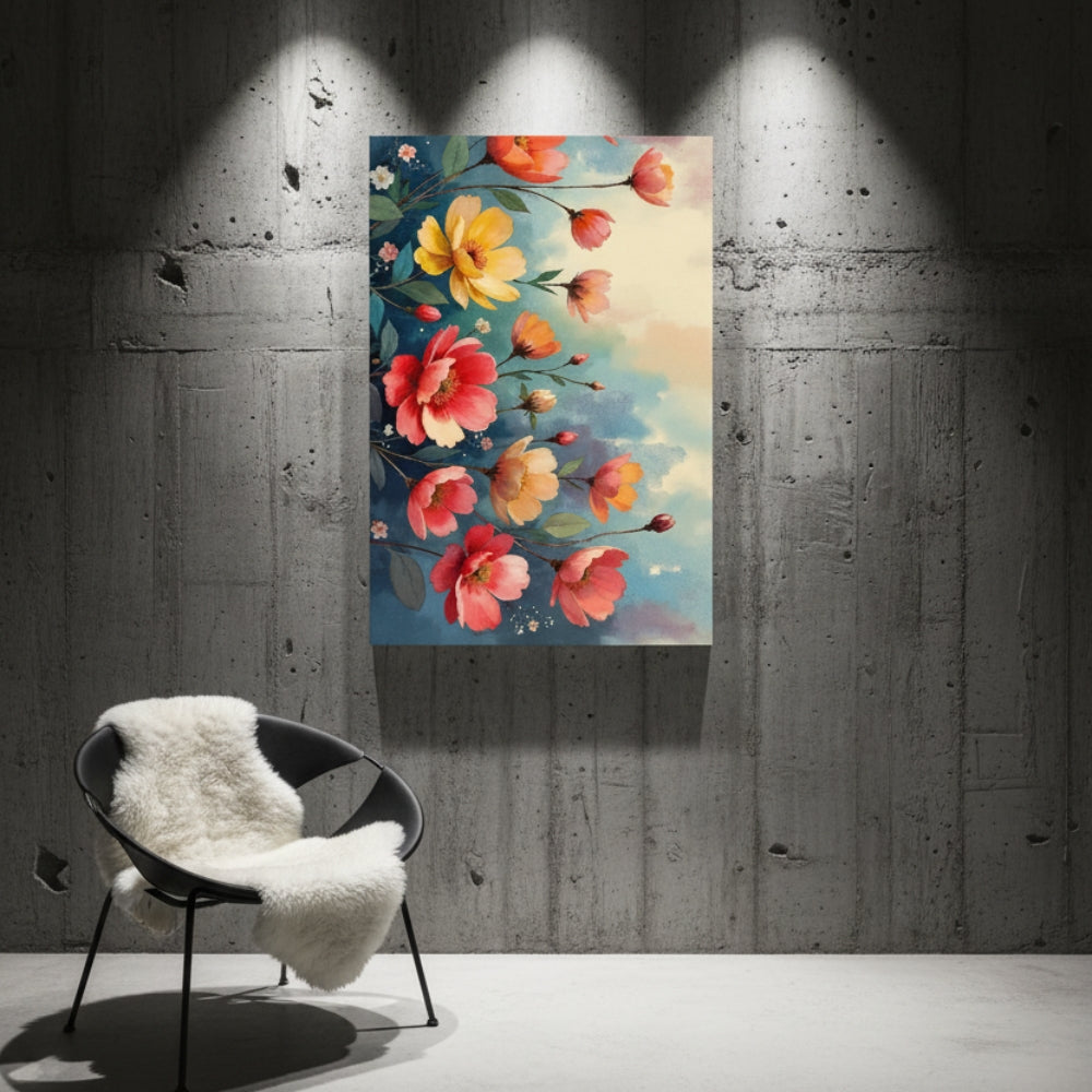 Vibrant Abstract Floral Canvas Print #25