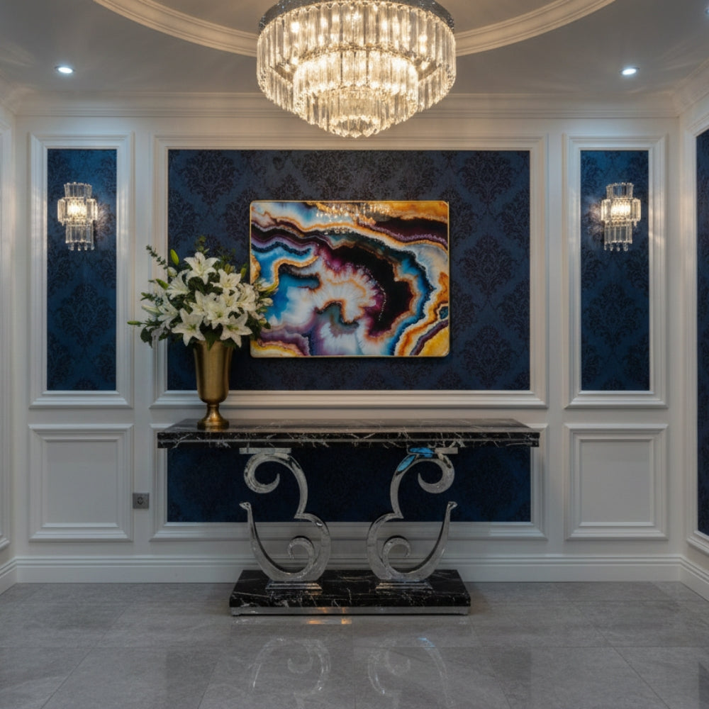 Geode Abstract Resin Wall Art | Premium Handcrafted Luxury Decor | High-Gloss Epoxy Finish