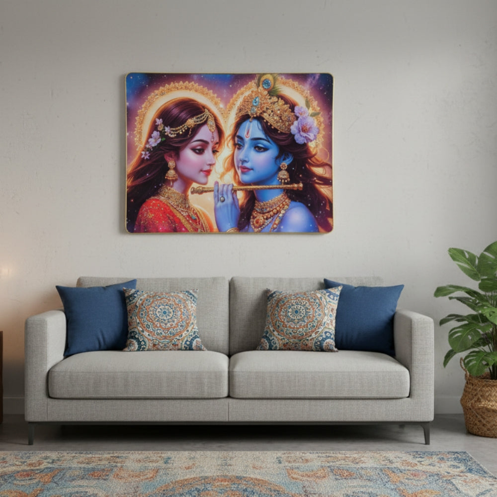 Vibrant Radha Krishna Divine Love Art
