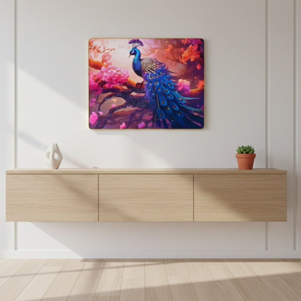 Peacock Resin Wall Art | Premium Handcrafted Nature Decor | High-Gloss Finish