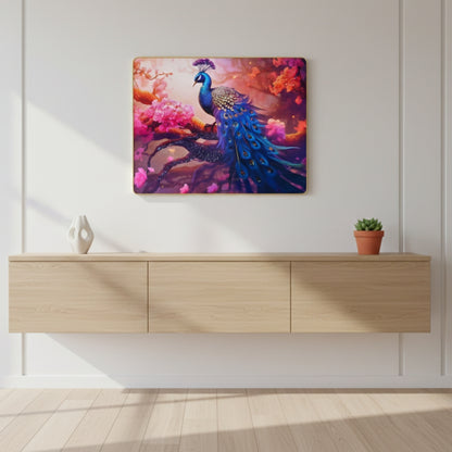 Peacock Resin Wall Art | Premium Handcrafted Nature Decor | High-Gloss Finish