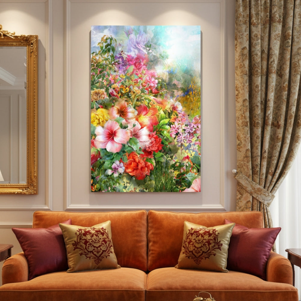 Vibrant Abstract Floral Canvas Print #52