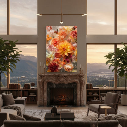 Vibrant Abstract Floral Canvas Print #50