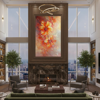 Vibrant Abstract Floral Canvas Print #57