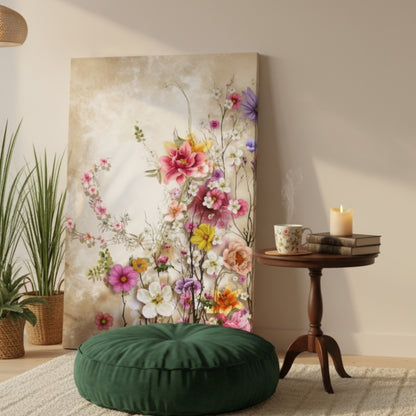 Vibrant Abstract Floral Canvas Print #49