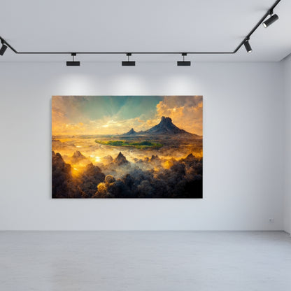 The Silent Morning Mist Rising Slowly From Deep Valleys As The Sun Ignites The Ancient Jagged Peaks