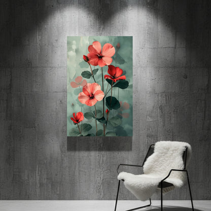 Vibrant Abstract Floral Canvas Print #29