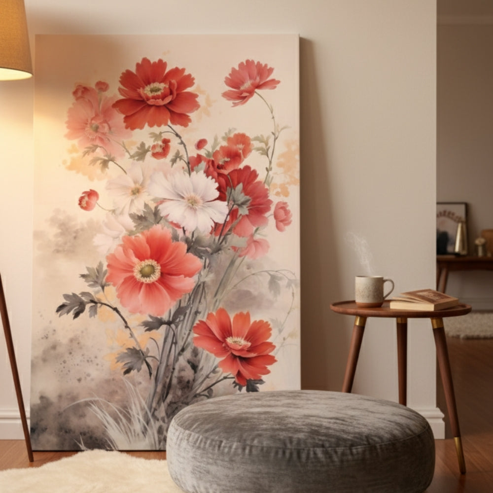 Vibrant Abstract Floral Canvas Print #58