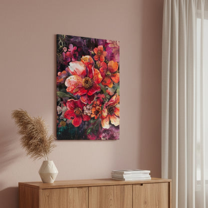 Vibrant Abstract Floral Canvas Print #24