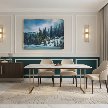 Where The Whisper Of Falling Snow Meets The Warmth Of A Solitary Cabin In The Silent Blue Hills