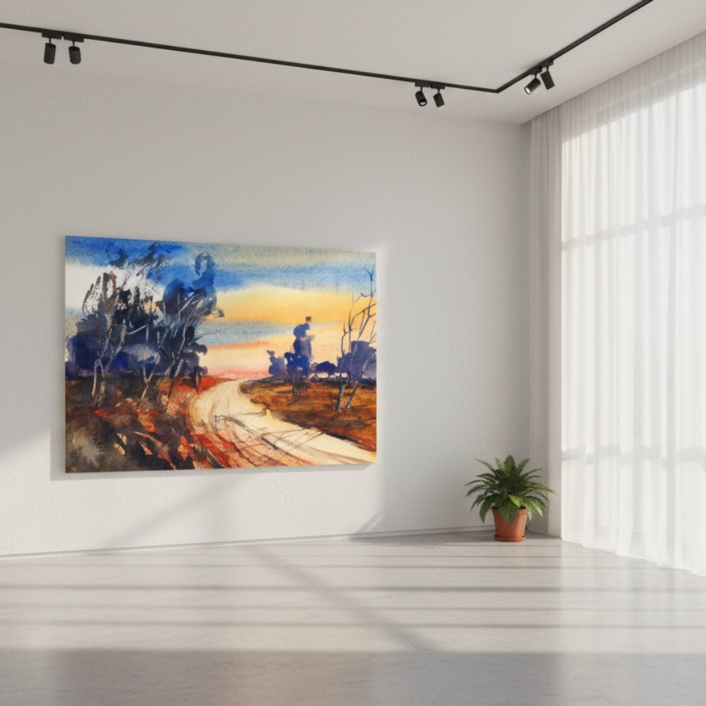 Watercolor Country Road Canvas