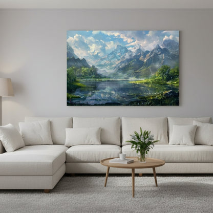 Peaceful Alpine Valley Lake Canvas Print
