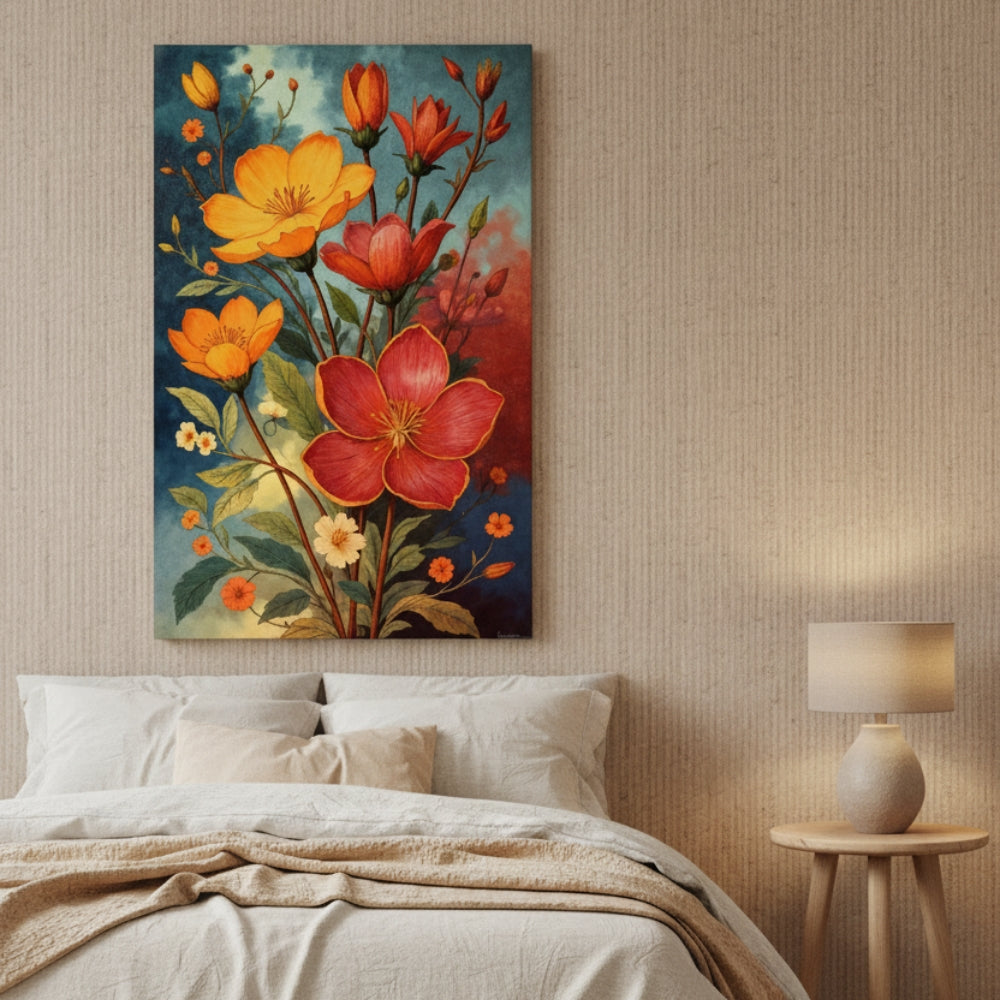 Vibrant Abstract Floral Canvas Print #20