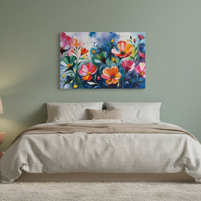 Vibrant Abstract Floral Canvas Print #38