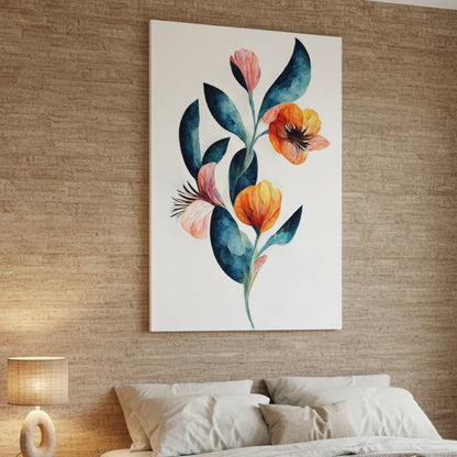 Vibrant Abstract Floral Canvas Print #34