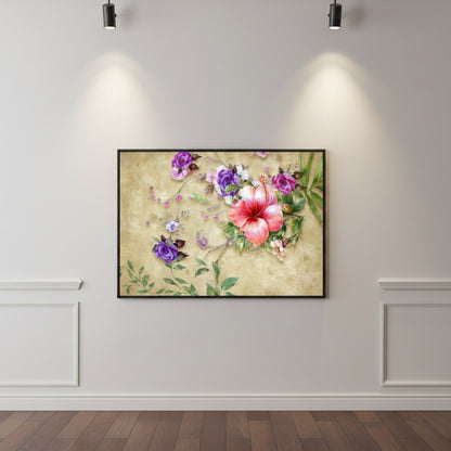 Vibrant Abstract Floral Canvas Print #59