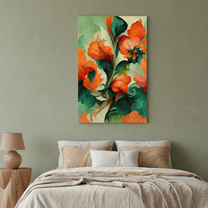 Vibrant Abstract Floral Canvas Print #33