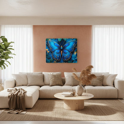Blue Butterfly Resin Wall Art | Premium Handcrafted Nature Decor | High-Gloss Luxury Finish