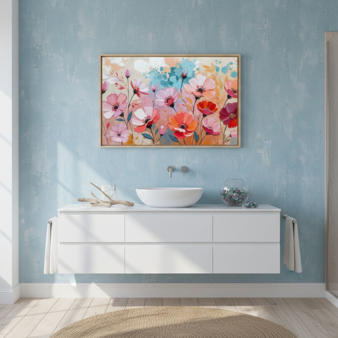 Textured Impasto Floral Wall Art