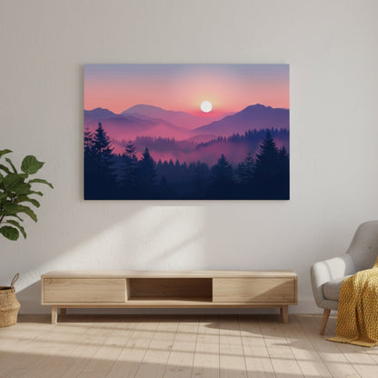 The Lonely Winding Road That Leads Towards The Warm Glowing Horizon As The Blue Sky Begins To Fade