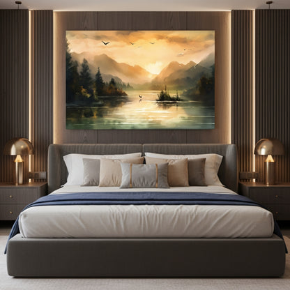 Serene Lake & Mountain Canvas Print