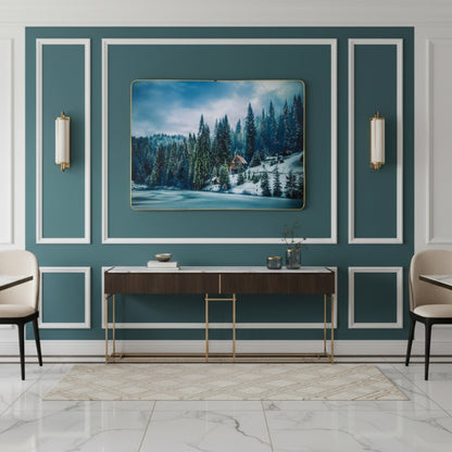 Where The Whisper Of Falling Snow Meets The Warmth Of A Solitary Cabin In The Silent Blue Hills