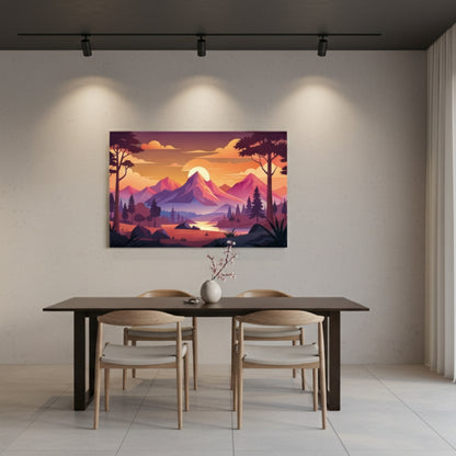 Modern Mountain Landscape Canvas Art