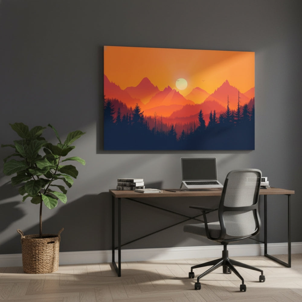 A Moment Of Perfect Stillness As The Burning Day Surrenders To The Cool Shadows Of The Coming Night