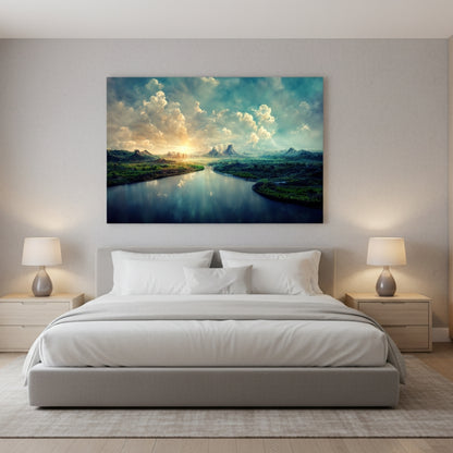 River Sunrise Canvas Print