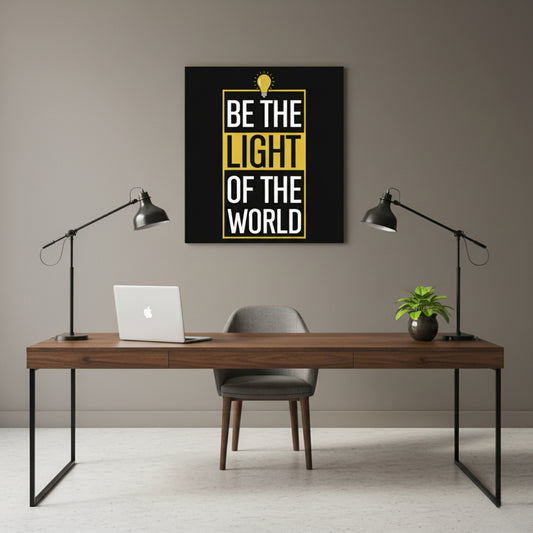 Be the Light of the World – Motivational Canvas Print for Office & Home Decor | Indi Trends