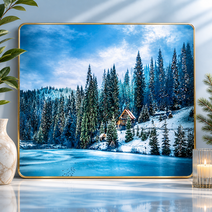Where The Whisper Of Falling Snow Meets The Warmth Of A Solitary Cabin In The Silent Blue Hills