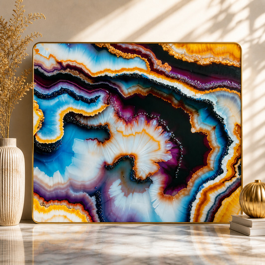 Geode Abstract Resin Wall Art | Premium Handcrafted Luxury Decor | High-Gloss Epoxy Finish
