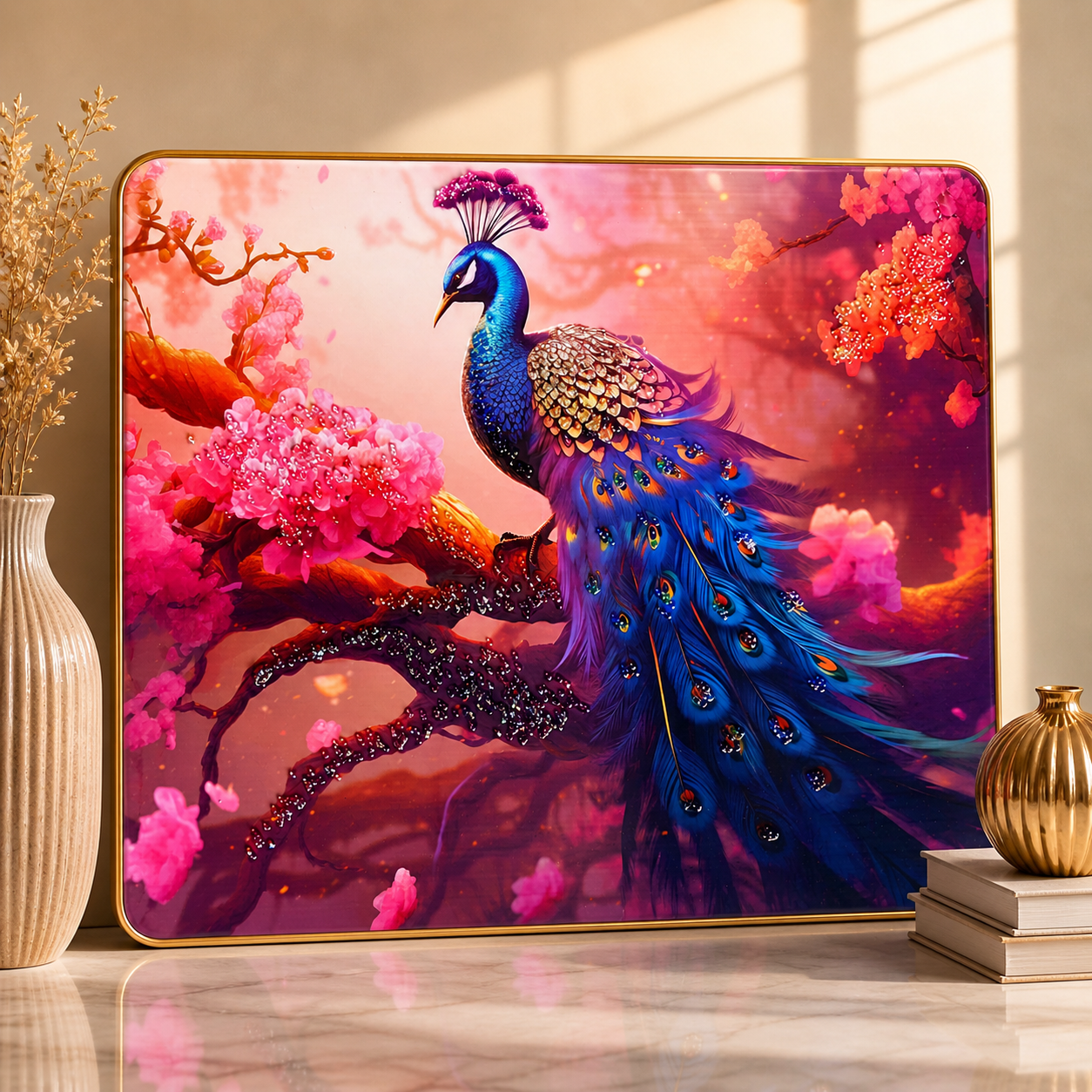 Peacock Resin Wall Art | Premium Handcrafted Nature Decor | High-Gloss Finish