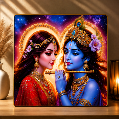 Vibrant Radha Krishna Divine Love Art