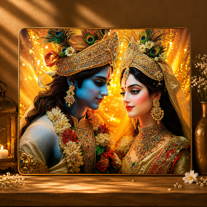 Regal Radha Krishna Divine Union Art