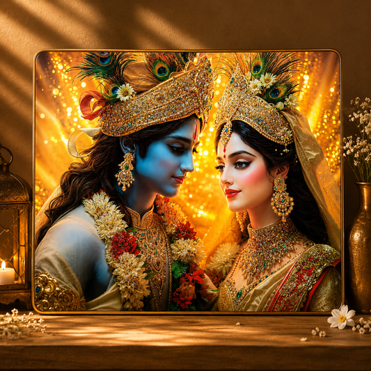 Regal Radha Krishna Divine Union Art