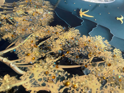 Premium Resin Landscape Wall Art | Crystal Embellished | 2×3 ft | Indi Trends