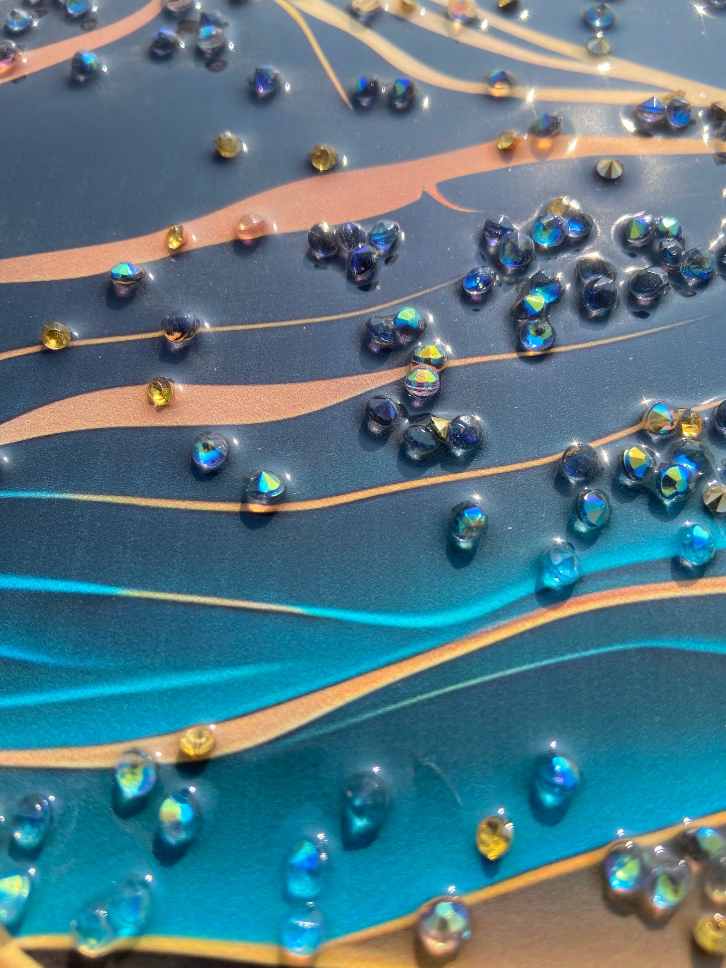 Golden Moon Mountain Resin Wall Art | 2×3 ft Premium Handcrafted Landscape Decor | Indi Trends