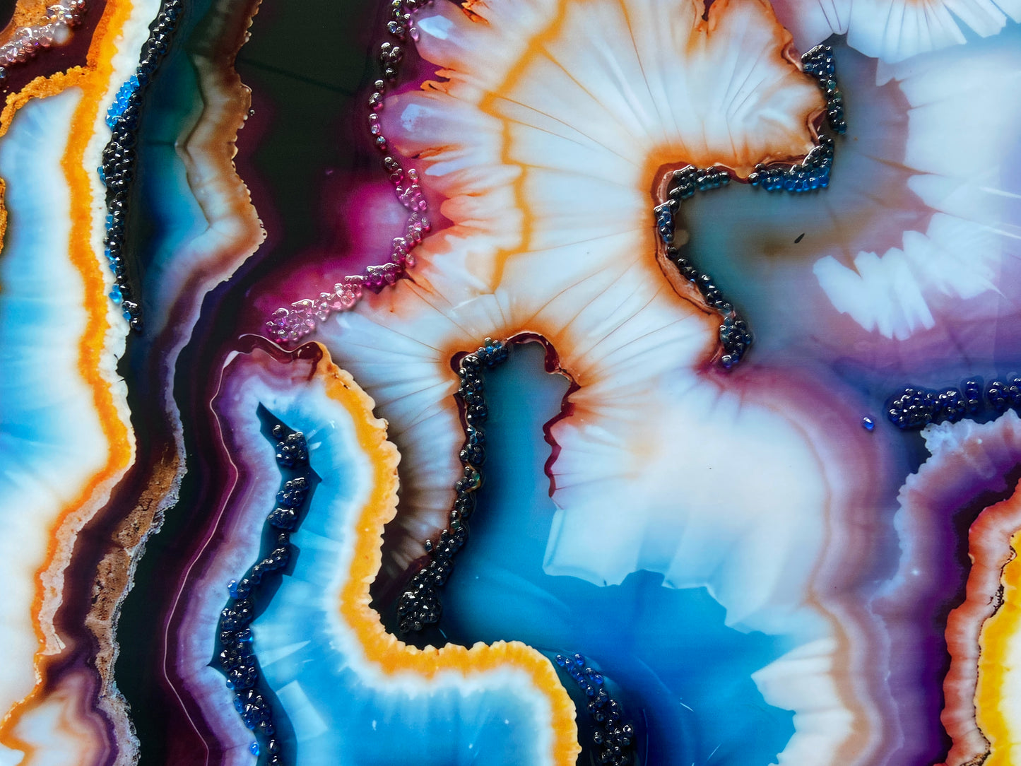 Geode Abstract Resin Wall Art | Premium Handcrafted Luxury Decor | High-Gloss Epoxy Finish