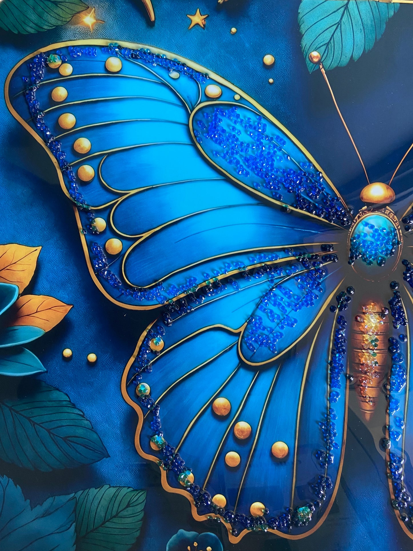 Blue Butterfly Resin Wall Art | Premium Handcrafted Nature Decor | High-Gloss Luxury Finish