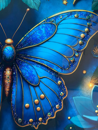 Blue Butterfly Resin Wall Art | Premium Handcrafted Nature Decor | High-Gloss Luxury Finish