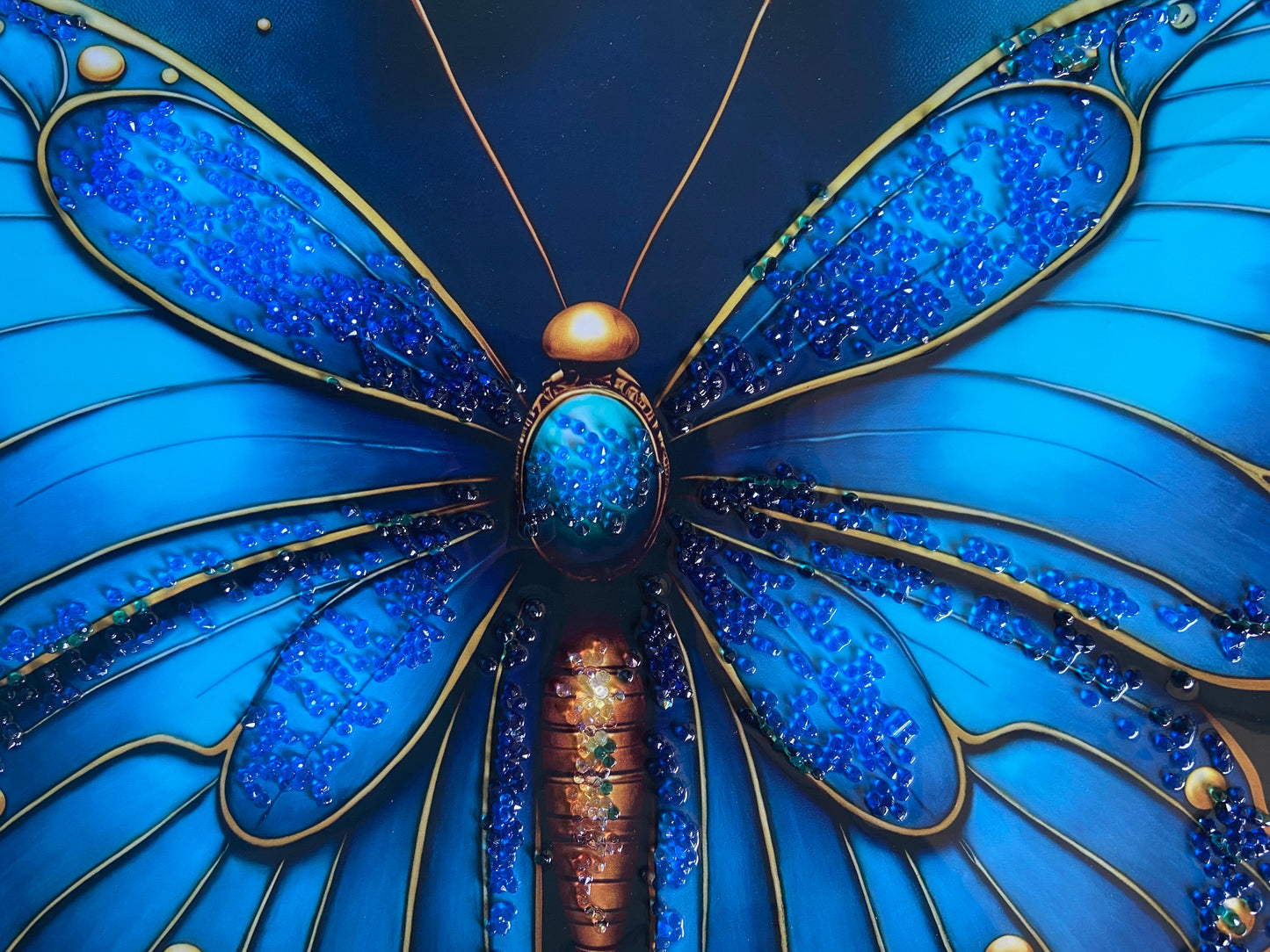 Blue Butterfly Resin Wall Art | Premium Handcrafted Nature Decor | High-Gloss Luxury Finish