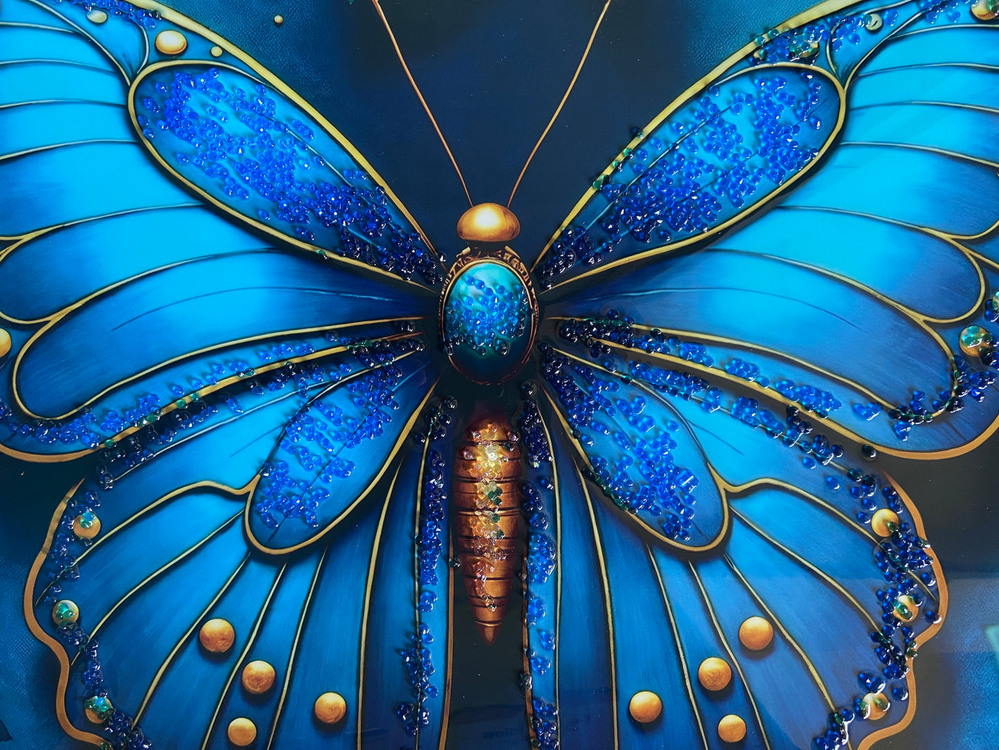 Blue Butterfly Resin Wall Art | Premium Handcrafted Nature Decor | High-Gloss Luxury Finish